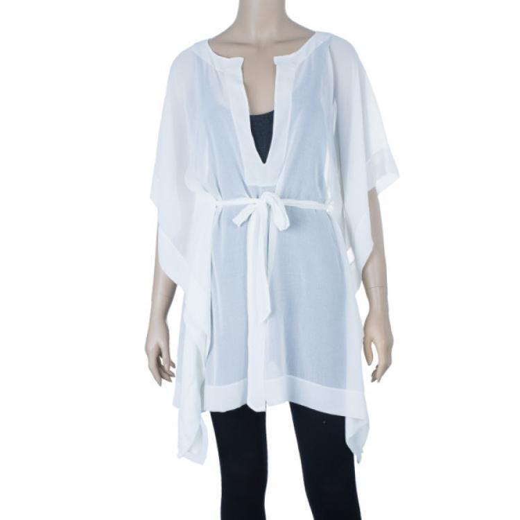 Pre Owned D and G White Short Kaftan Top M