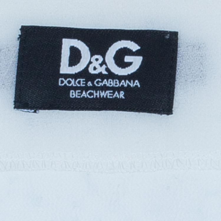 Pre Owned D and G White Short Kaftan Top M