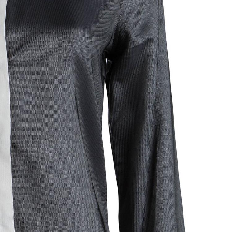 Pre Owned D&G Dark Grey Herringbone Weave Contrast Trim Shirt S