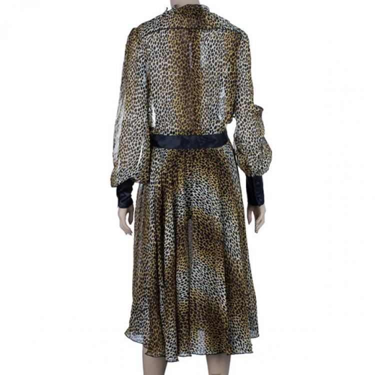 مملوكة مسبقًا D and G Animal Print Silk Dress M