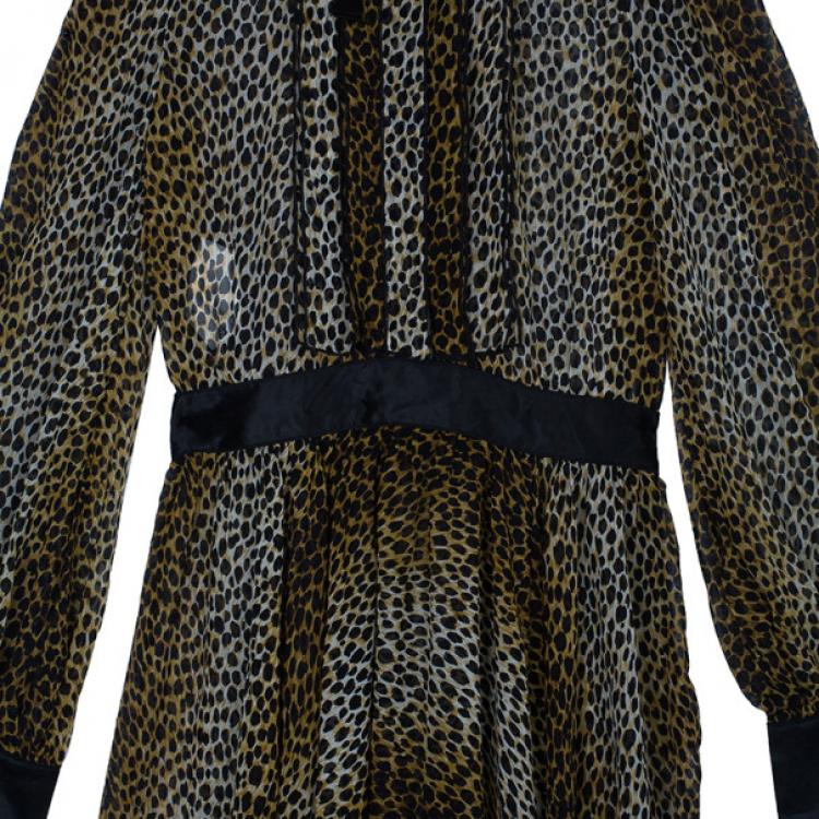مملوكة مسبقًا D and G Animal Print Silk Dress M