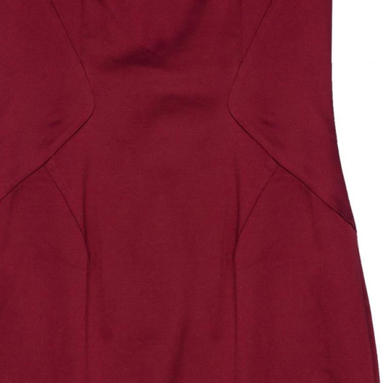 Pre Owned D and G Red Satin Sleeveless Cocktail Dress M