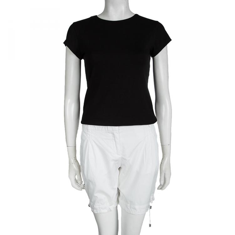 Pre Owned D&G White Cotton Drawstring Detail Shorts S