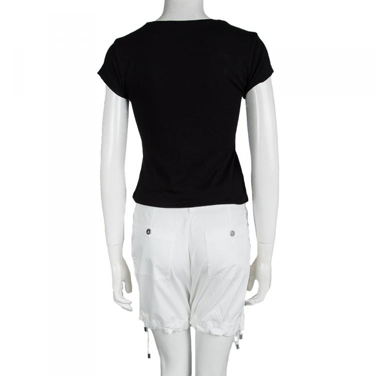 Pre Owned D&G White Cotton Drawstring Detail Shorts S