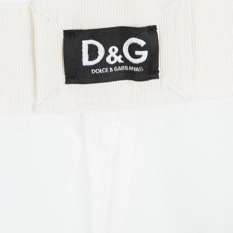 Pre Owned D&G White Cotton Drawstring Detail Shorts S