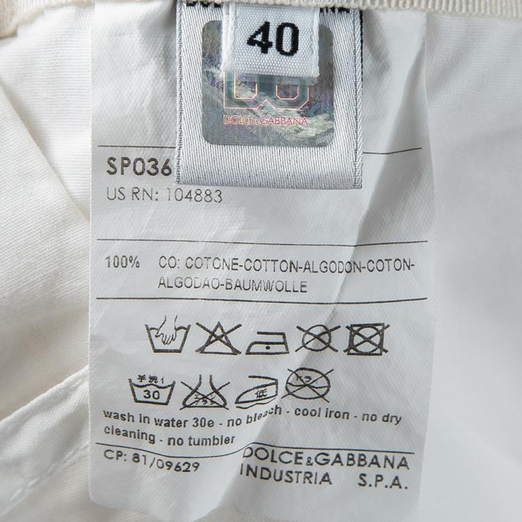 Pre Owned D&G White Cotton Drawstring Detail Shorts S