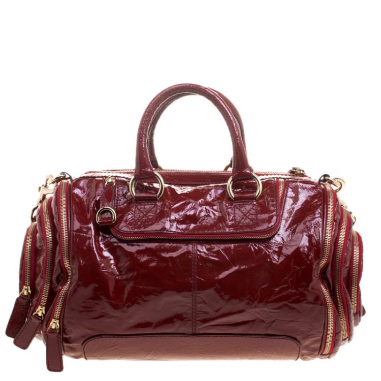 Pre Owned D & G Red Patent Leather Emy Satchel