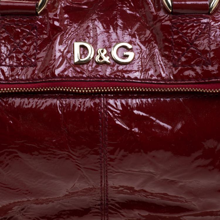 Pre Owned D & G Red Patent Leather Emy Satchel
