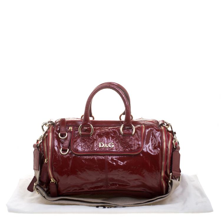 Pre Owned D & G Red Patent Leather Emy Satchel