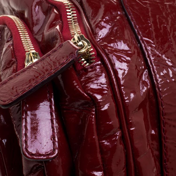 Pre Owned D & G Red Patent Leather Emy Satchel