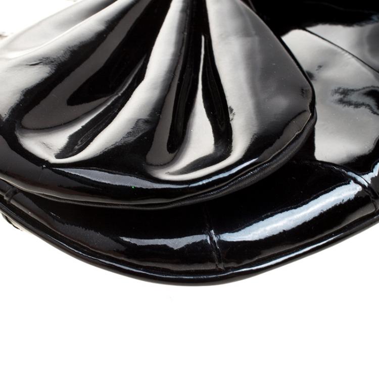 Pre Owned D&G Black Patent Leather Bubbles Clutch Bag