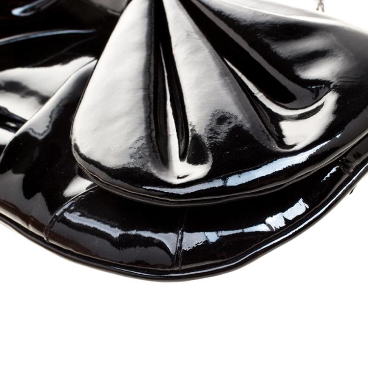 Pre Owned D&G Black Patent Leather Bubbles Clutch Bag