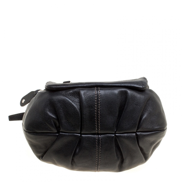 Pre Owned D&G Black Leather Lea Mindy Pocket Hobo