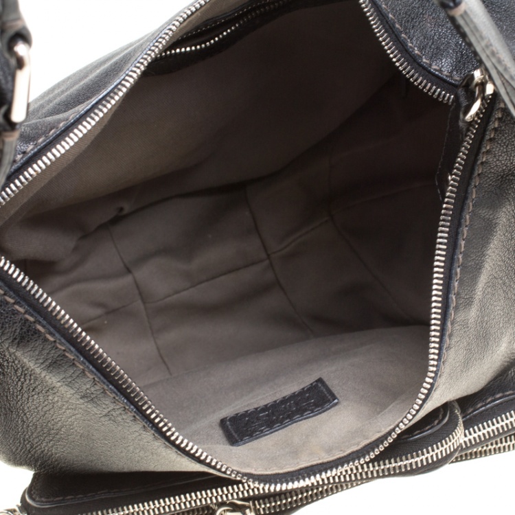 Pre Owned D&G Black Leather Lea Mindy Pocket Hobo