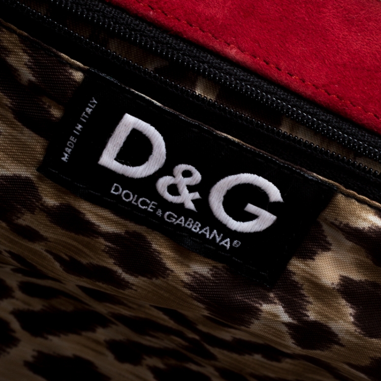 Pre Owned Dolce and Gabbana Multicolor Suede and Fabric Floral Frame Satchel