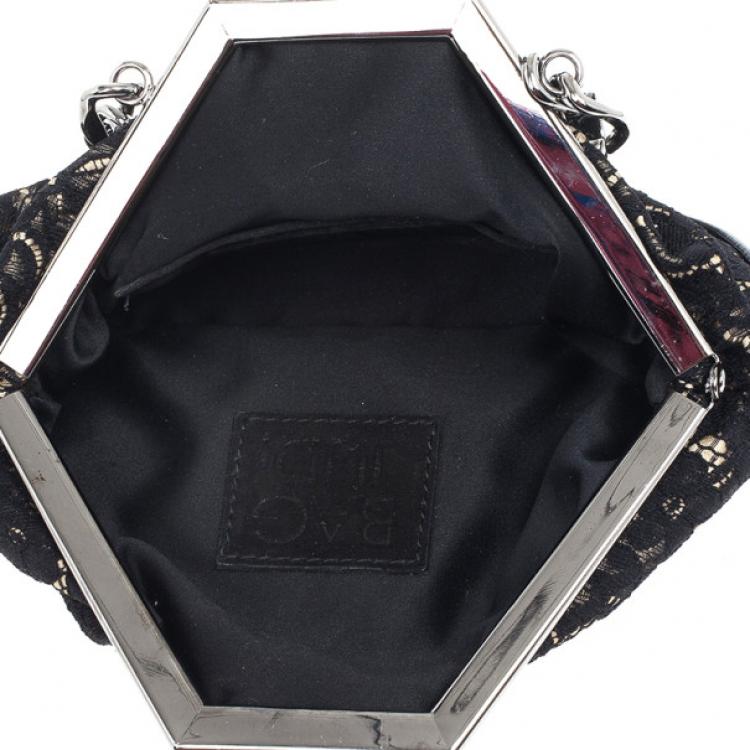 Pre Owned D and G Kiss Lock Frame Lace Clutch