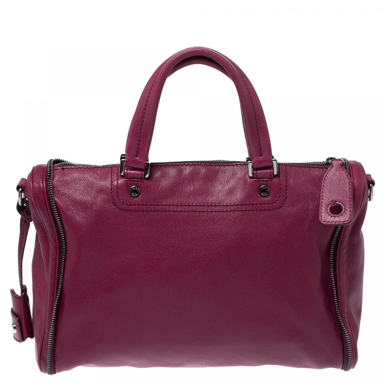 Pre Owned D&G Purple Soft Leather Vilma Satchel
