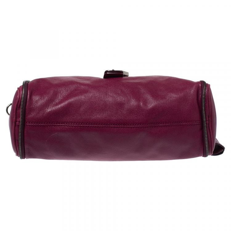 Pre Owned D&G Purple Soft Leather Vilma Satchel