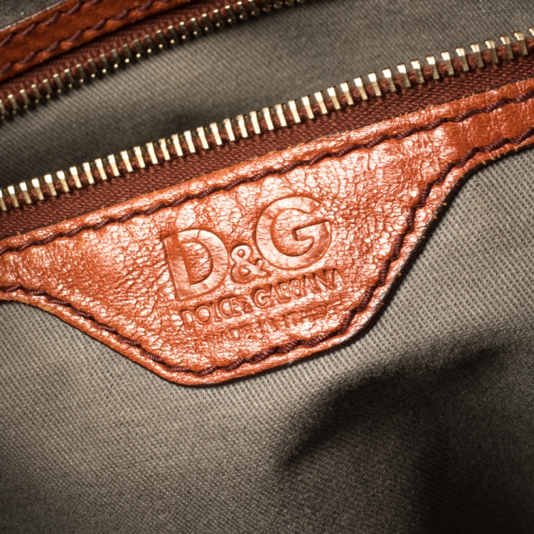 Pre Owned D&G Orange Leather Micol Tote