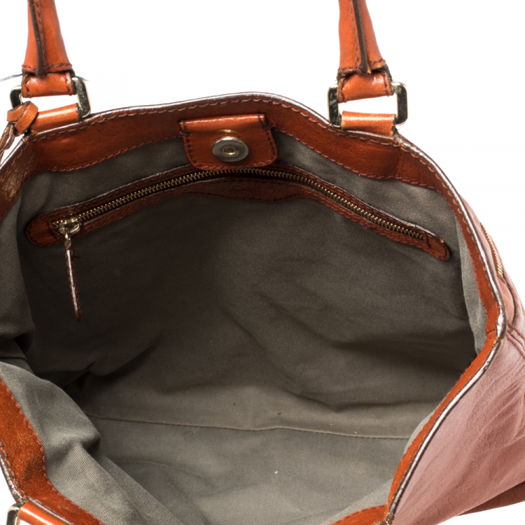 Pre Owned D&G Orange Leather Micol Tote