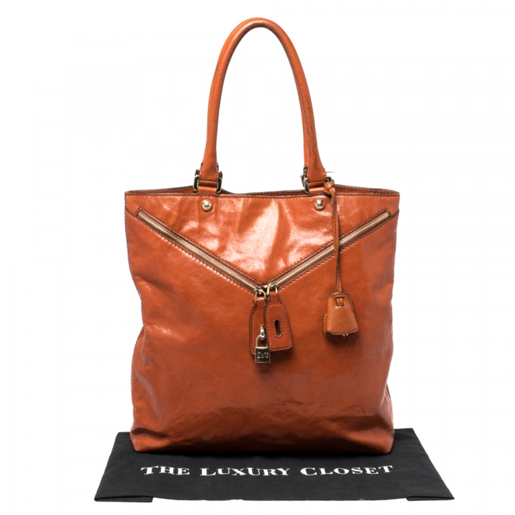 Pre Owned D&G Orange Leather Micol Tote