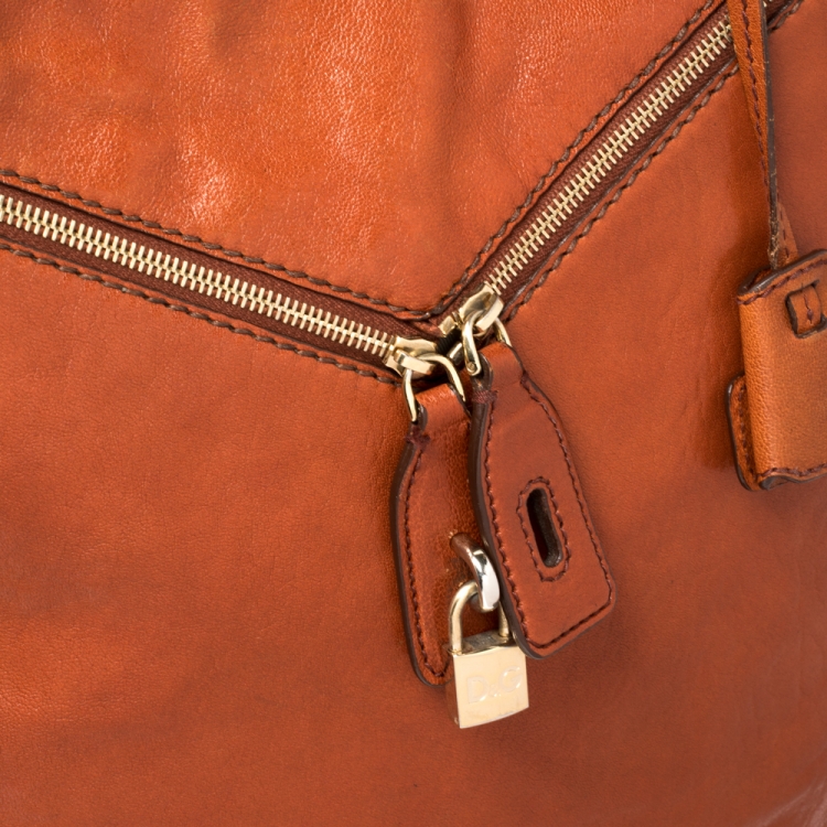 Pre Owned D&G Orange Leather Micol Tote