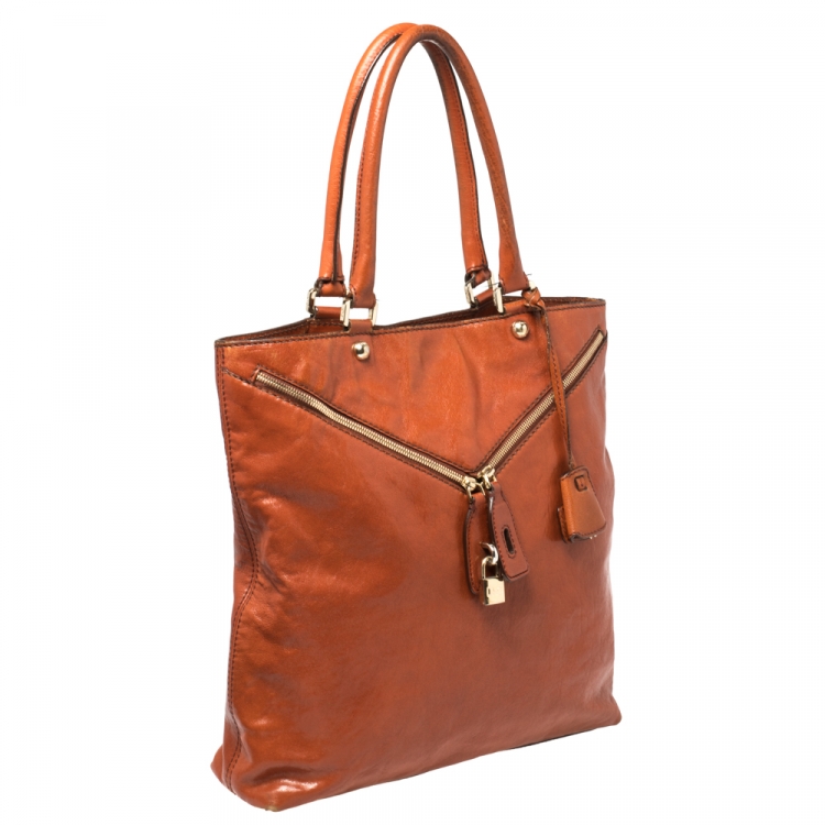 Pre Owned D&G Orange Leather Micol Tote