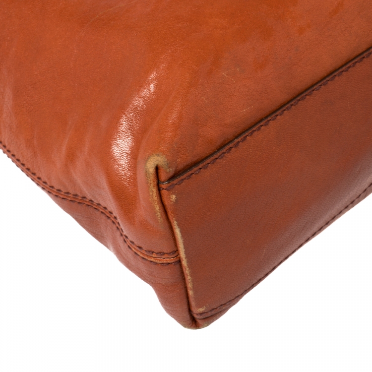 Pre Owned D&G Orange Leather Micol Tote