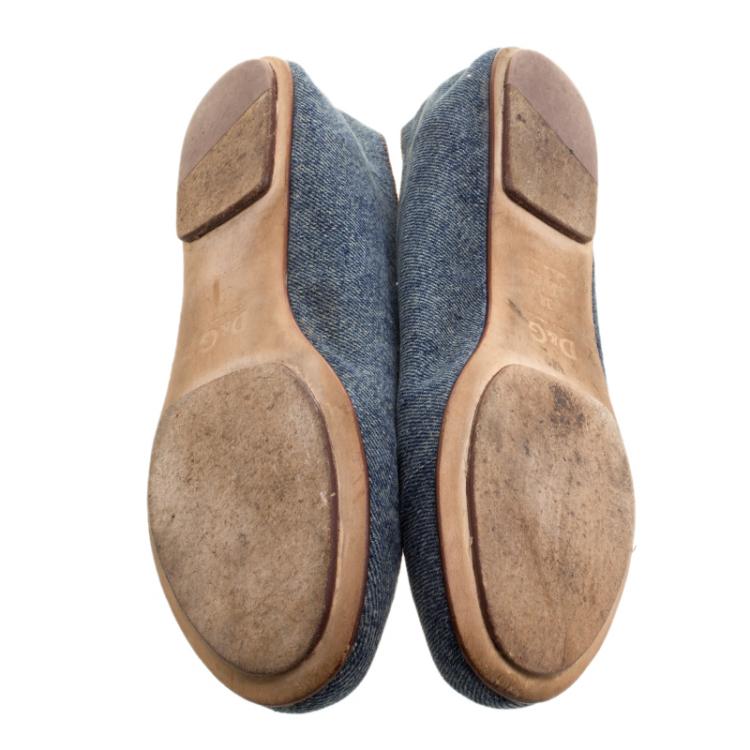 Pre Owned D and G Blue Denim Ballet Flats Size 38