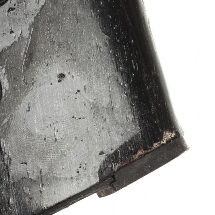 Pre Owned D&G Black Leather Studded Wedges Size 38.5