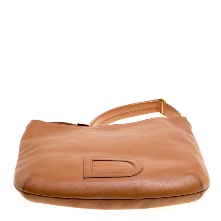 Pre Owned Delvaux Brown Leather Louise Hobo