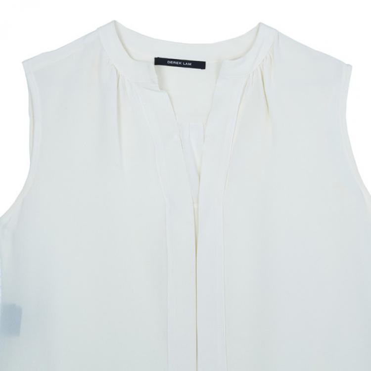 مملوكة مسبقًا Derek Lam Off-White Silk Top M