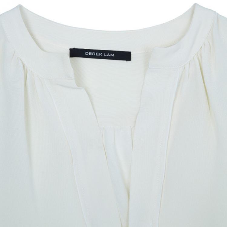 مملوكة مسبقًا Derek Lam Off-White Silk Top M