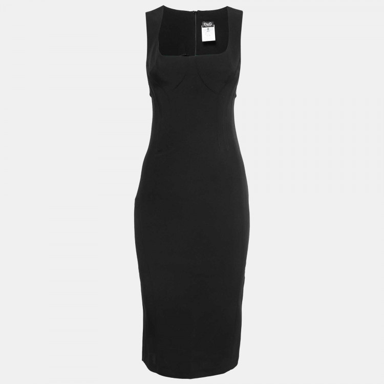 Pre Owned D&G Black Knit Sleeveless Sheath Dress M