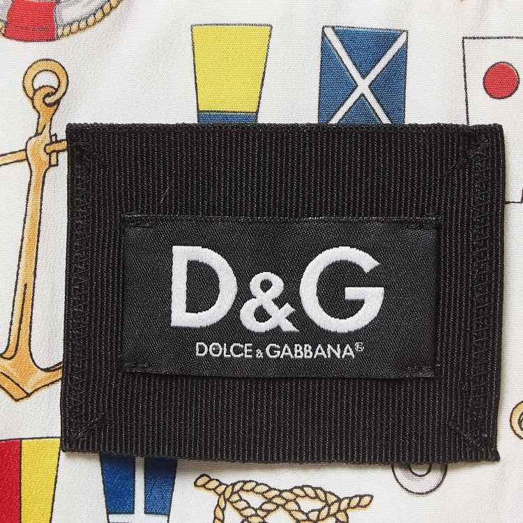 Pre Owned D&G White Deer Leather Double Breasted Jacket M