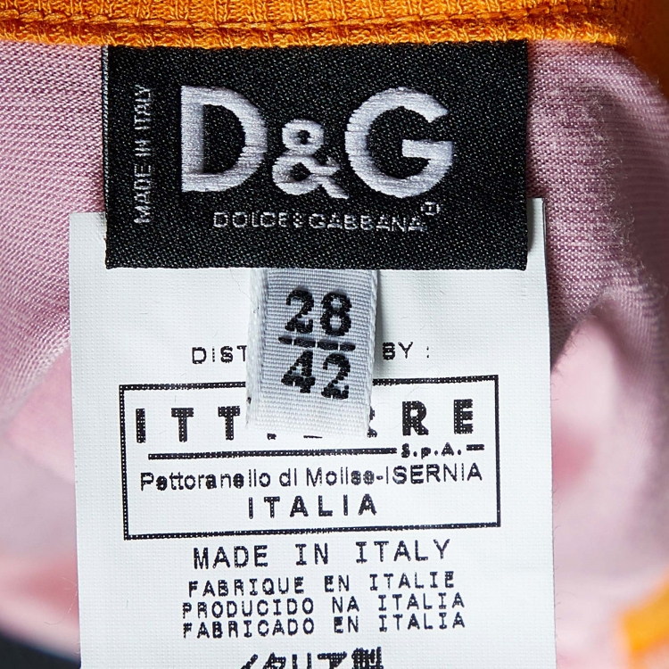 Pre Owned D&G Pink Knit Pearls Chain Detail Sleeveless T-Shirt M