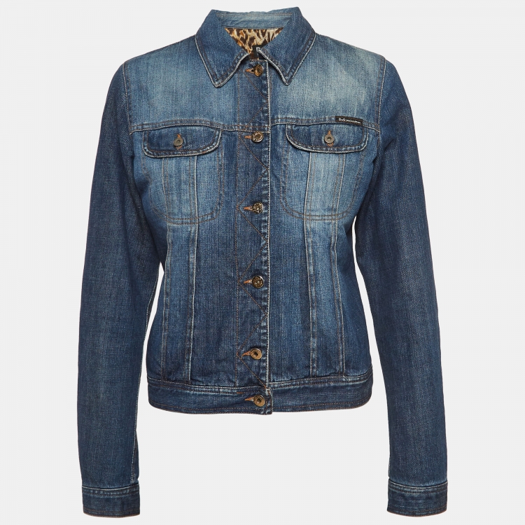 Pre Owned D&G Blue Denim Button Front Jacket S