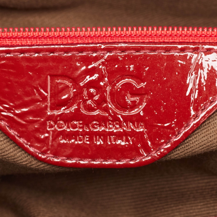 مملوكة مسبقًا D&G Red Patent Leather Front Pocket Satchel