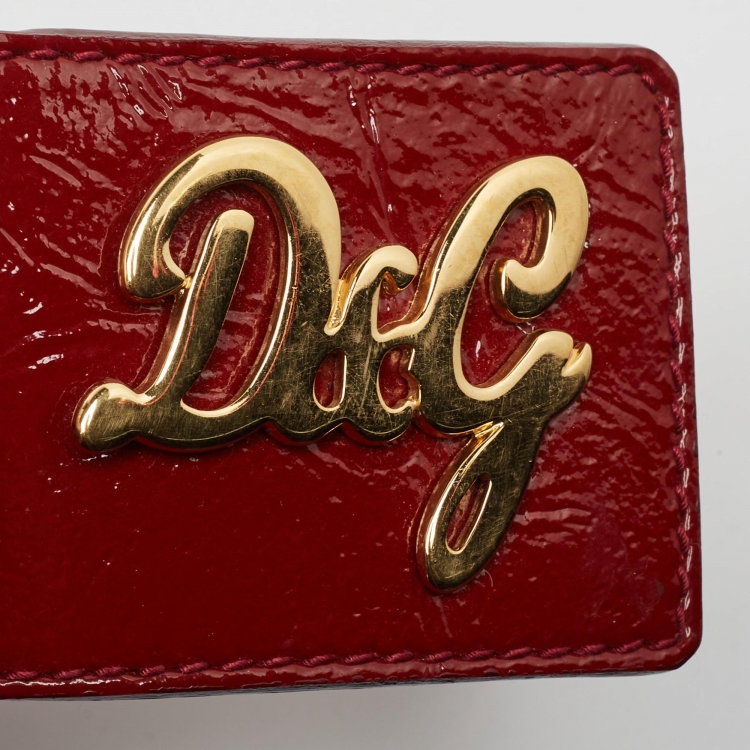 مملوكة مسبقًا D&G Red Patent Leather Front Pocket Satchel