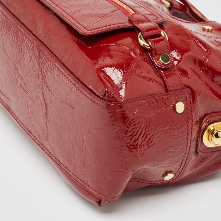 مملوكة مسبقًا D&G Red Patent Leather Front Pocket Satchel