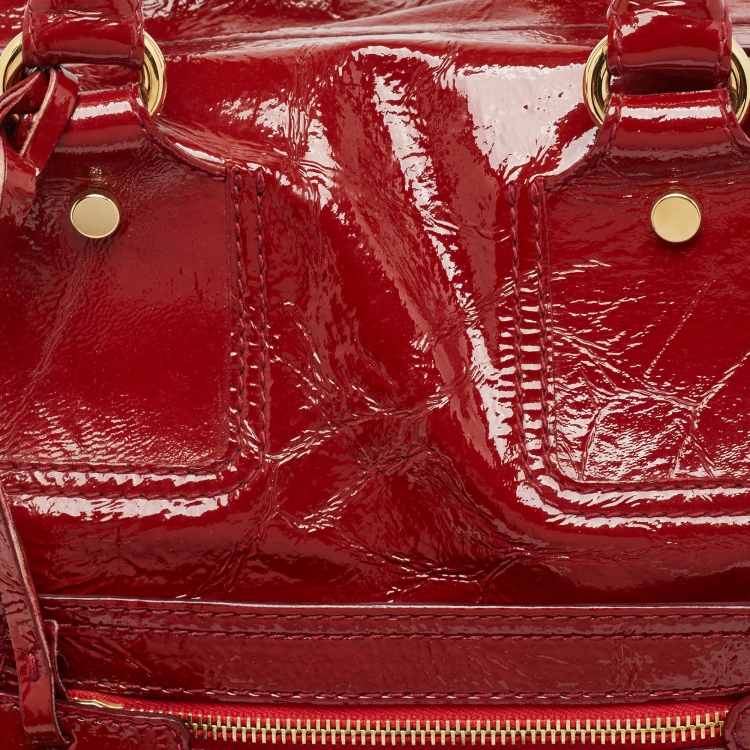 مملوكة مسبقًا D&G Red Patent Leather Front Pocket Satchel