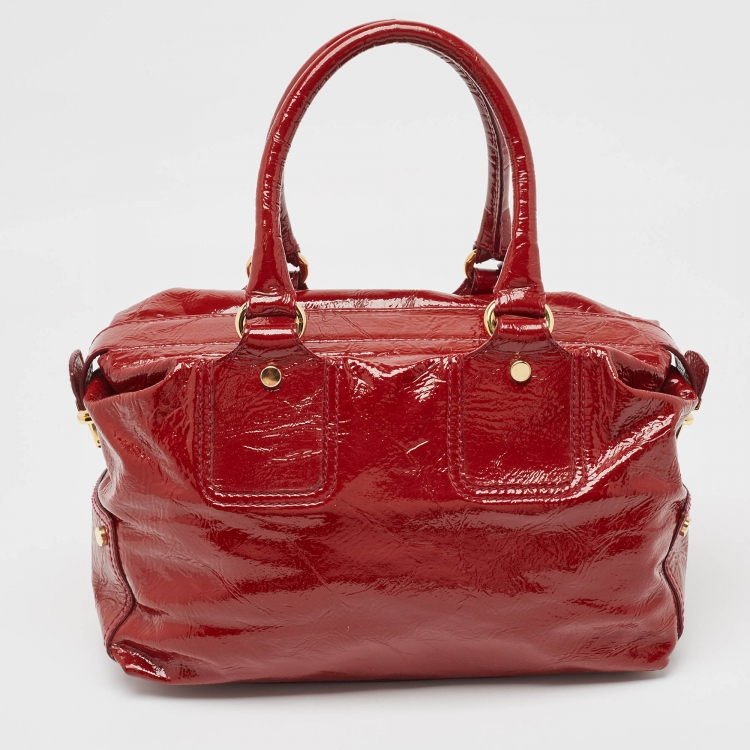 مملوكة مسبقًا D&G Red Patent Leather Front Pocket Satchel