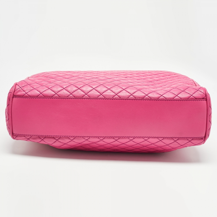 Pre Owned D&G Pink Quilted Leather Lily Glam Tote 