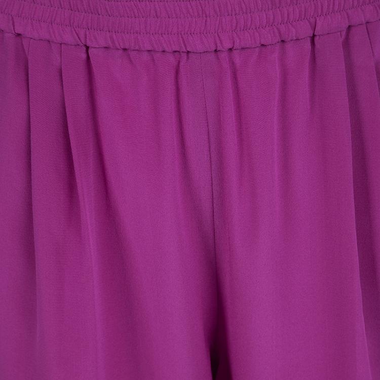 Pre Owned Diane Von Furstenberg Lotus Berry Pink Silk Janeta Jogger Pants M