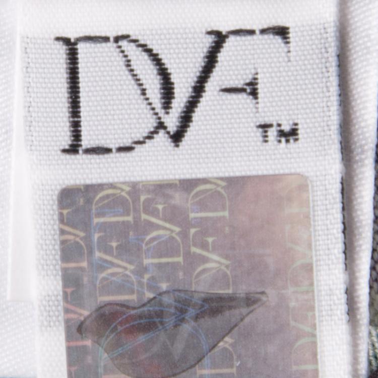 مملوكة مسبقًا Diane Von Furstenberg Green and Blue Dot Printed Silk Jersey Evita Shift Dress M