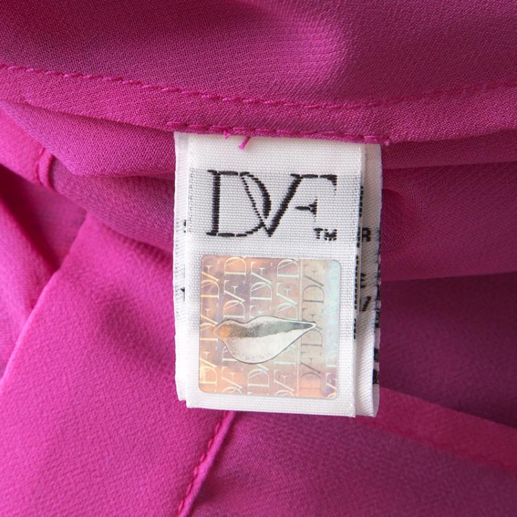 مملوكة مسبقًا Diane Von Furstenberg Shalamar Pink Floral Printed Silk Sleeveless Bali Wrap Dress L