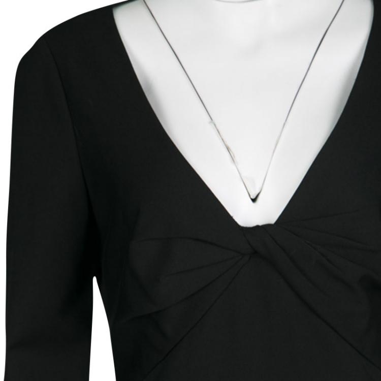مملوكة مسبقًا Diane Von Furstenberg Black Twist Front Detail Razel Dress M