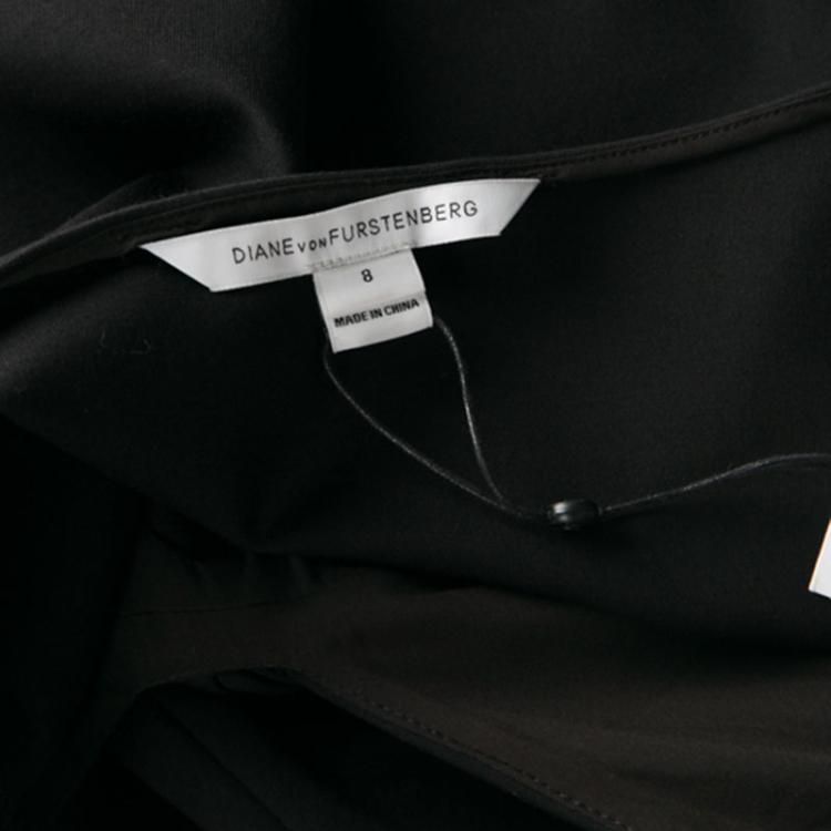 مملوكة مسبقًا Diane Von Furstenberg Black Twist Front Detail Razel Dress M