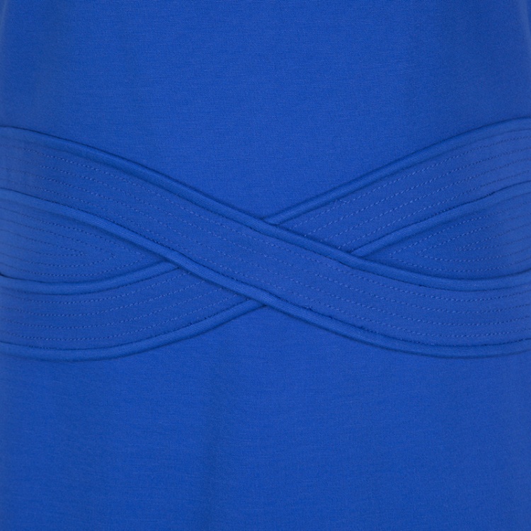 Pre Owned Diane Von Furstenberg Blue Riviera Jersey Evita Sleeveless Shift Dress S