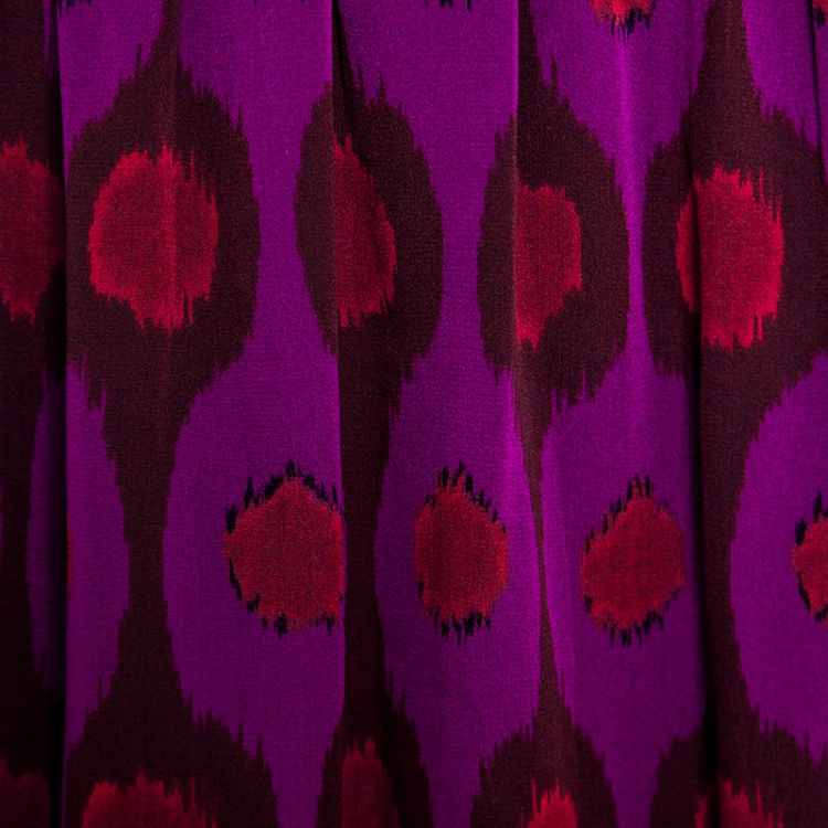 مملوكة مسبقًا Diane Von Furstenberg Purple Printed Silk Asymmetric Louella Skirt M